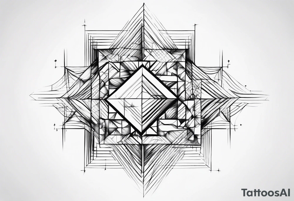 Fractal auto similar squares tattoo idea