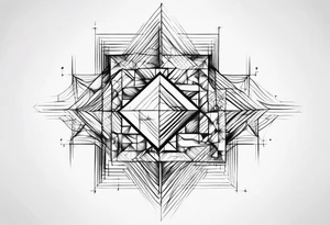 Fractal auto similar squares tattoo idea
