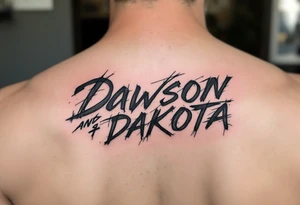 Dawson and Dakota names in a graffiti tattoo idea