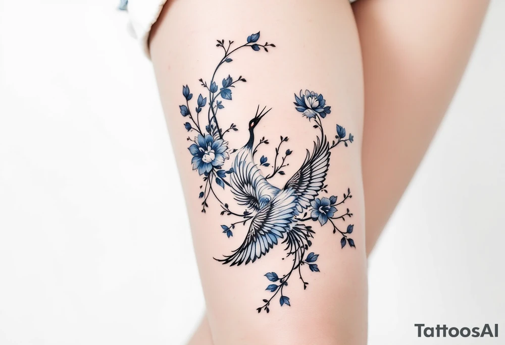 自由 (zìyóu, “freedom”) in sky blue fits well with birds in flight, especially cranes. tattoo idea