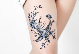 自由 (zìyóu, “freedom”) in sky blue fits well with birds in flight, especially cranes. tattoo idea