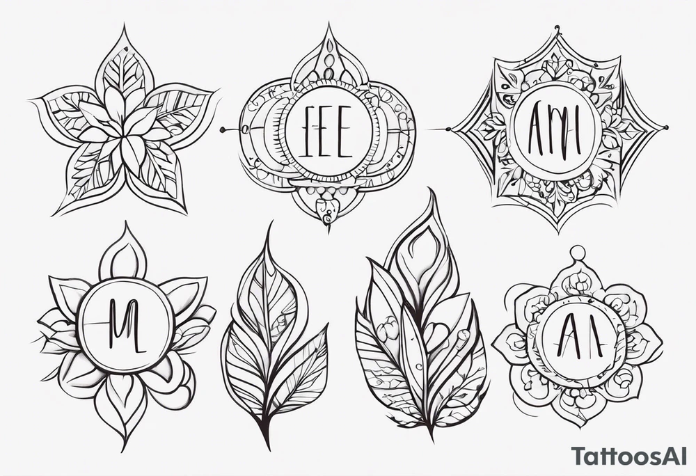 Use these names in a design:
Chris, Abby, Emily, Elena tattoo idea