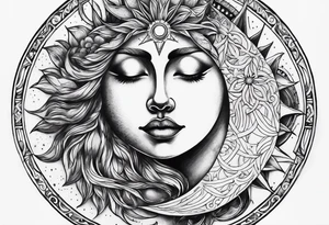 Moon and sun tattoo idea