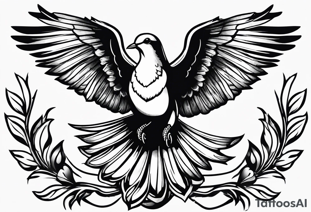 a dove and a grenade tattoo idea