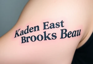 Kaden Easton Brooks Beau made into a crossword puzzle tattoo idea