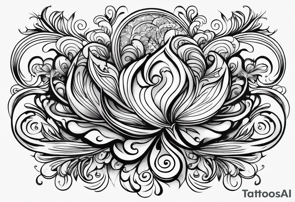 Swirls and whirls from fingers to elbow half sleeve tattoo idea