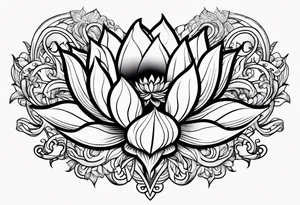 heart with lotus flower tattoo idea