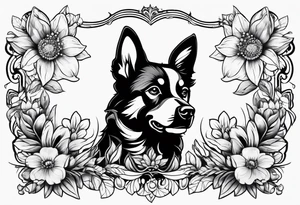 paw print and wild flowers tattoo idea
