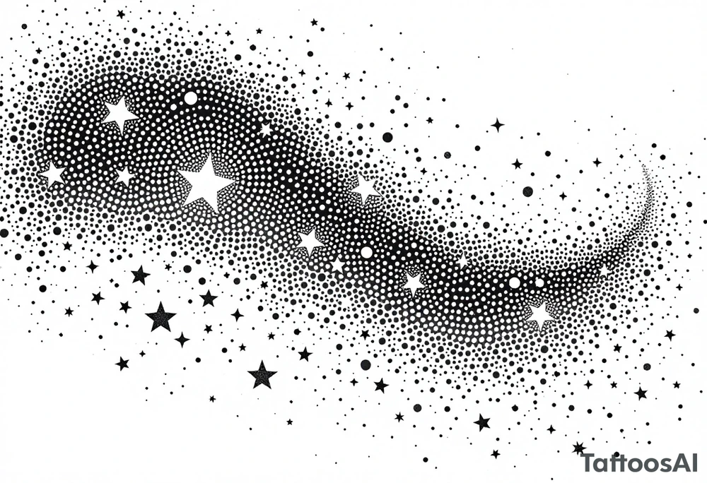 Small stars and tears background tattoo idea