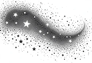 Small stars and tears background tattoo idea