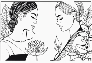 planta, mãe e filha tattoo idea