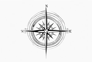Tattoo along spine Compass 
Long north and south lines tattoo idea