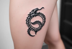 Ouroboros or dragon/serpent/snake eating its own tail tattoo idea