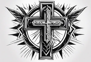 Lightning bolt with a cross tattoo idea