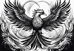 Phoenix rising from ashes tattoo idea