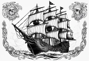 Pirate ship breaking in half tattoo idea