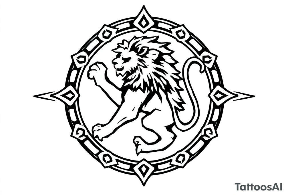 Irish symbol with lion inside tattoo idea