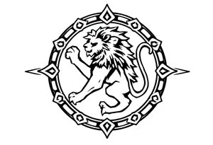 Irish symbol with lion inside tattoo idea