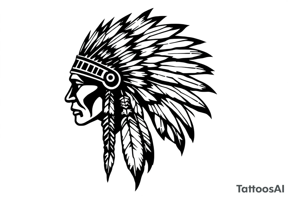 Silhouette of Native American tribe tattoo idea