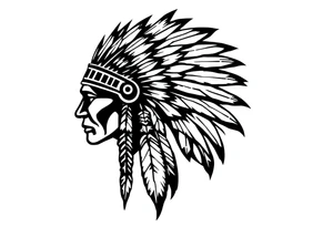 Silhouette of Native American tribe tattoo idea