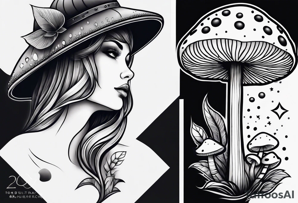 small mushroom tattoo idea