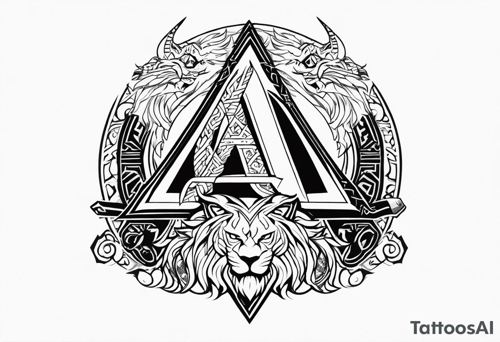 Valhalla sword shield axe Valknut dragon lion tattoo idea Valhalla sword shield axe Valknut dragon lion tattoo idea
