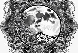 Moon wrapped in smoke tattoo idea