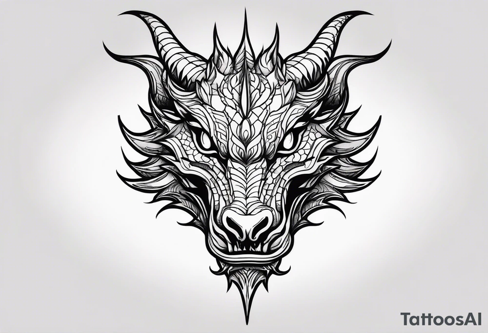 Dragon head facing front tattoo idea