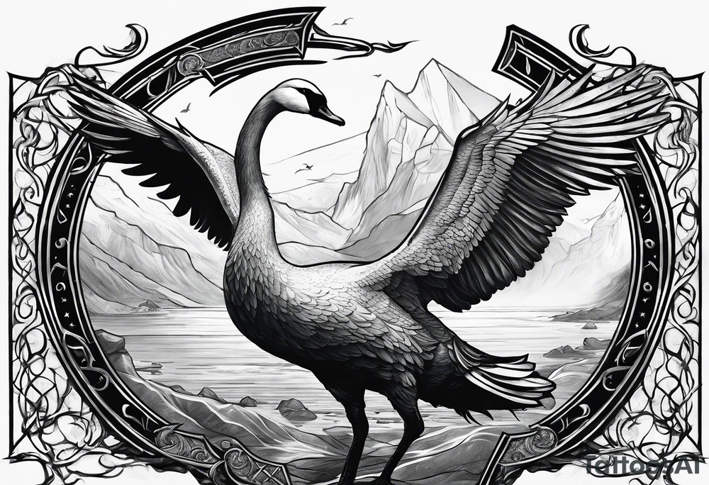 Swan Knight of Dol Amroth, Minimalist Logo tattoo idea