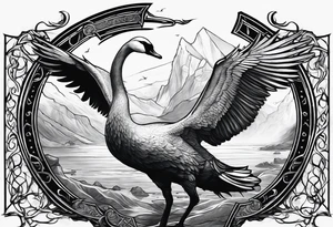Swan Knight of Dol Amroth, Minimalist Logo tattoo idea