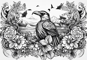 Pássaro andorinha realista tattoo idea
