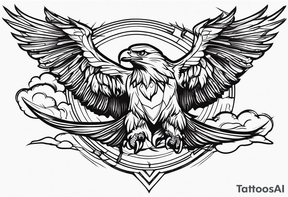 eagle fighting predators tattoo idea