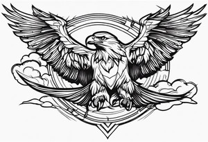 eagle fighting predators tattoo idea