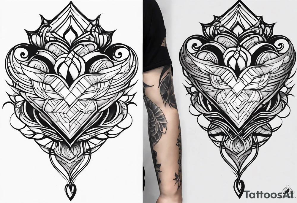 Cover up 2 hearts over lapping on back at base of neck tattoo idea