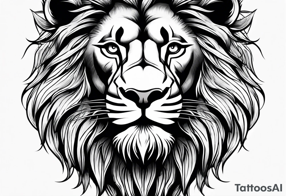 scary lion tattoo idea
