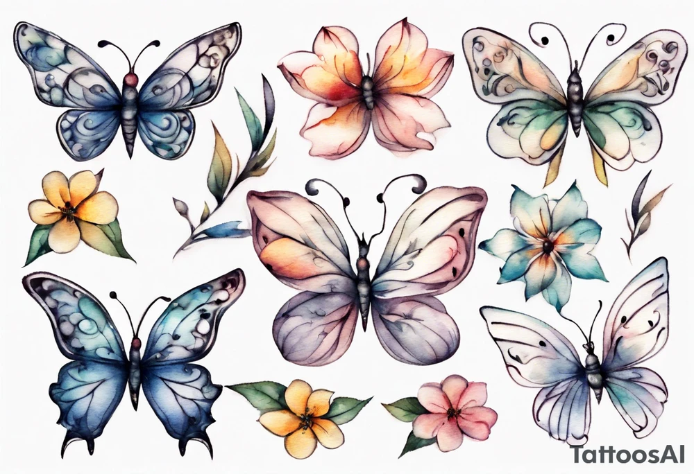 small flowers
tiny butterflies
weaved together 
pretty
delicate tattoo idea
