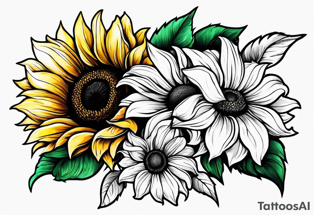 The word Delanie and incorporate a sunflower tattoo idea