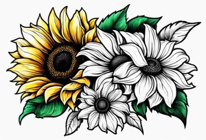 The word Delanie and incorporate a sunflower tattoo idea
