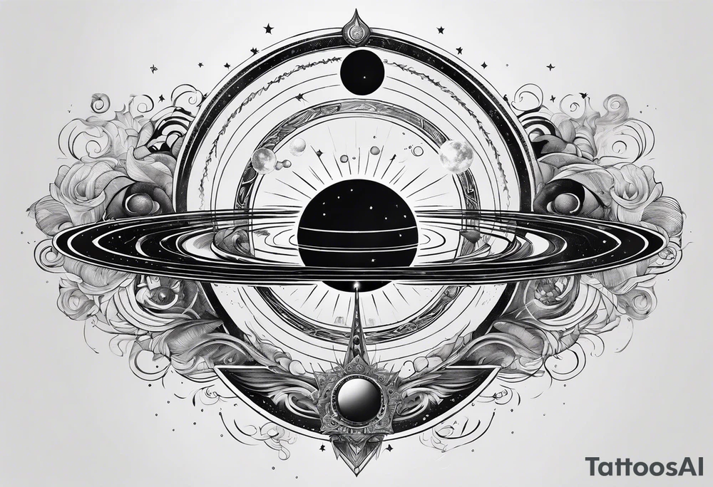 solar system spine tattoo idea