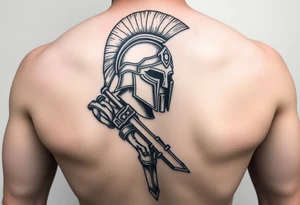 Spartan warrior protecting, guiding, leading, and defining the path for the ones he loves tattoo idea