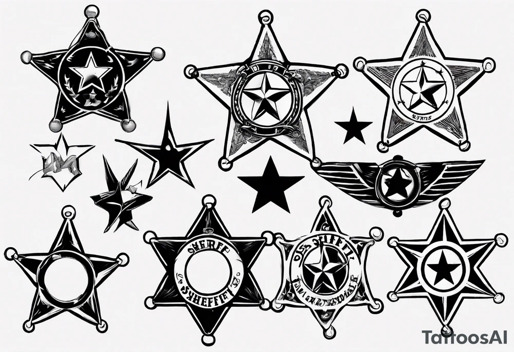 Sheriff 5 point star tattoo idea