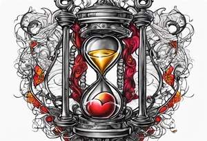 Marti Michael heart barbwire hourglass tattoo idea