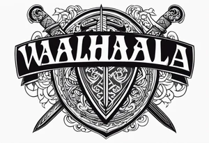 Valhalla sword shield steps tattoo idea
