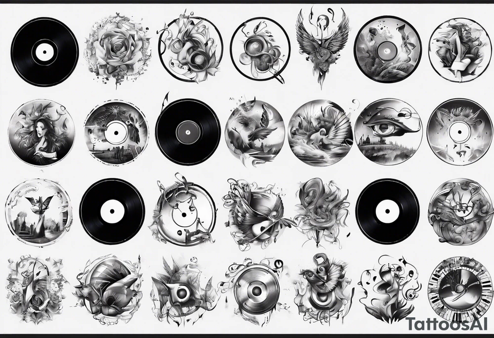 sound music disc jokey tattoo idea