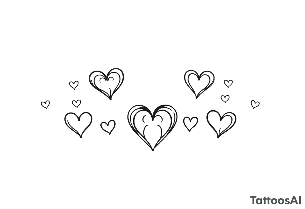 12 Cutesy hearts tattoo idea