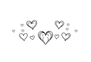 12 Cutesy hearts tattoo idea