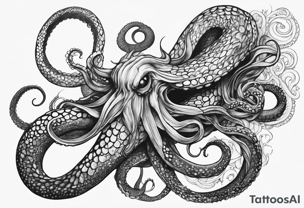 one tentacle tattoo idea