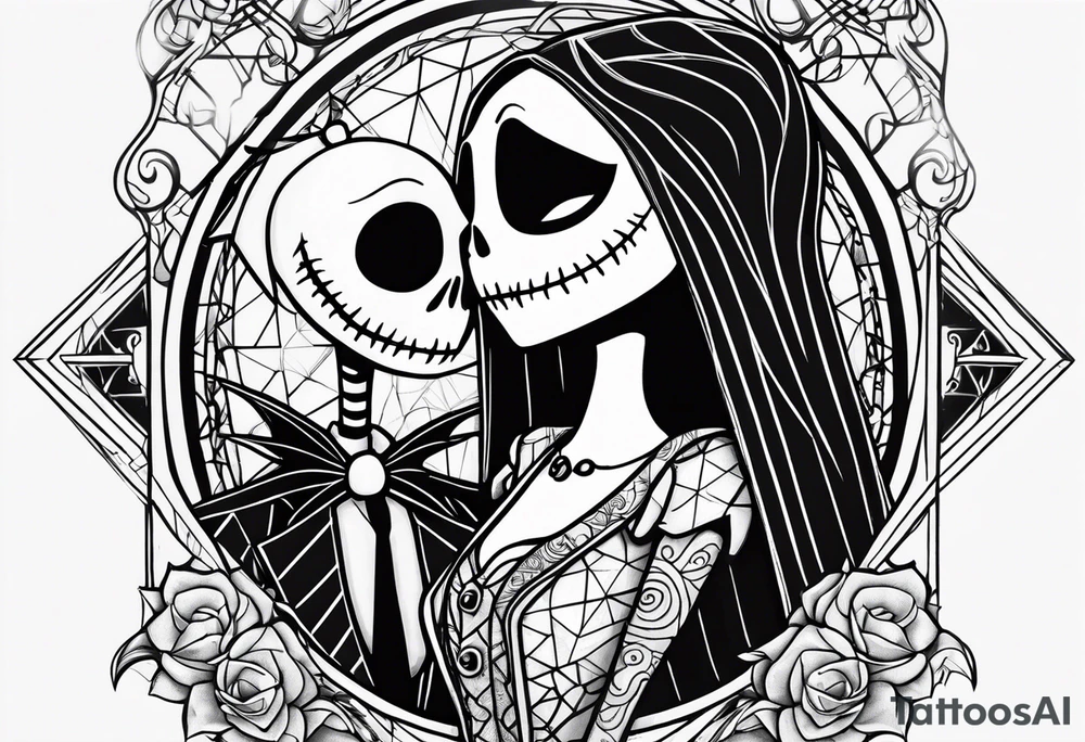 Nightmare before Christmas jack and sally tattoo idea