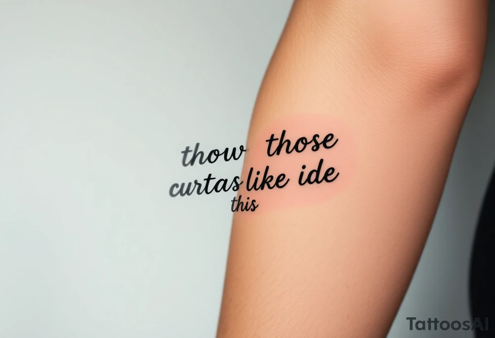 A highly detailed small tattoo to symbolise the lyric ‘throw those curtains wide’ from the song one day like this by elbow tattoo idea