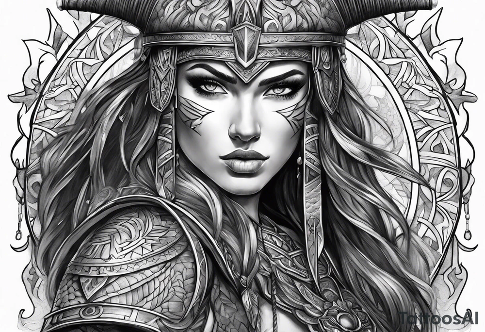 brave and powerful warrior tattoo idea
